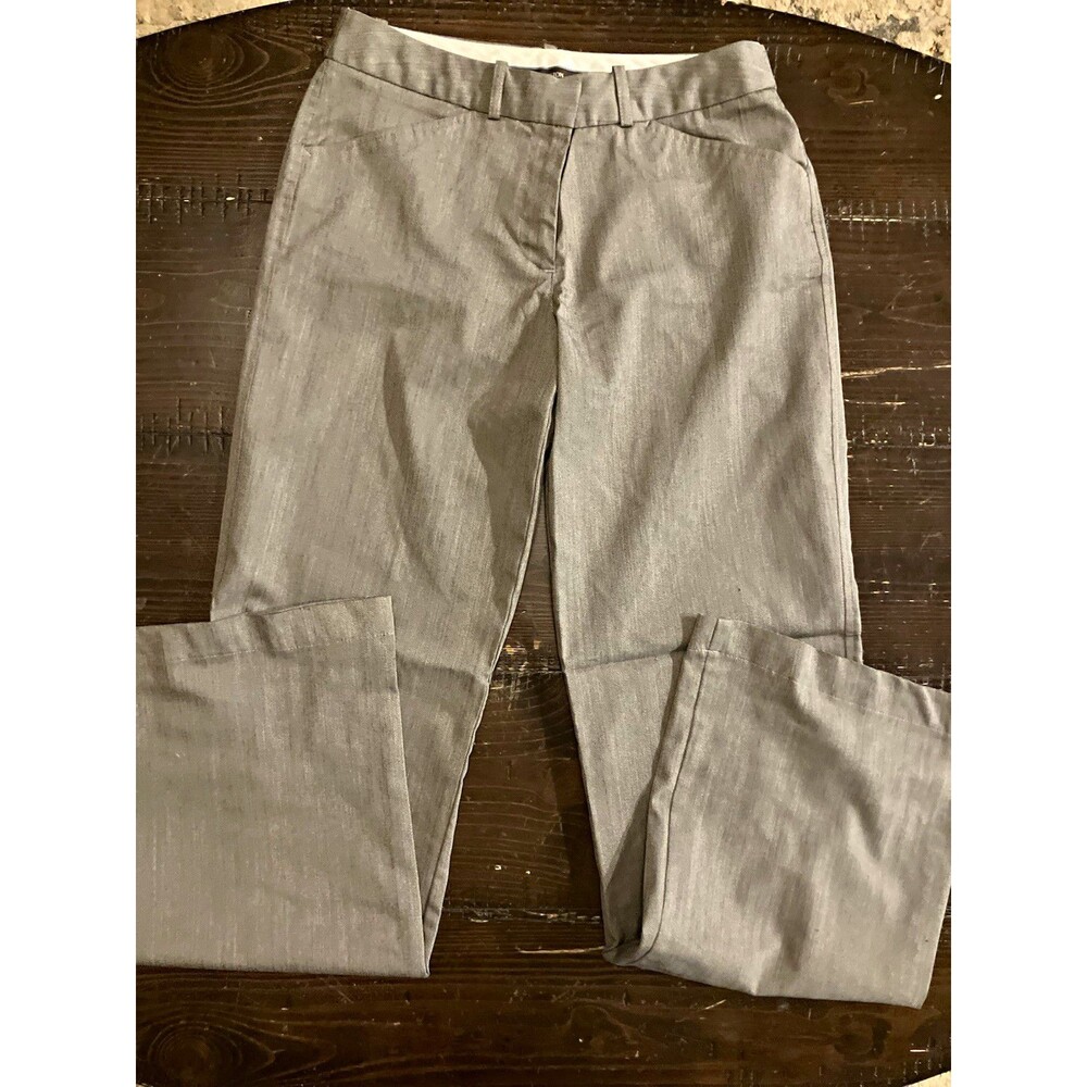 Worthington Women's Gray/Brown Stretch Dress Pants Flat Front Pockets Solid Sz 4